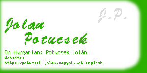 jolan potucsek business card